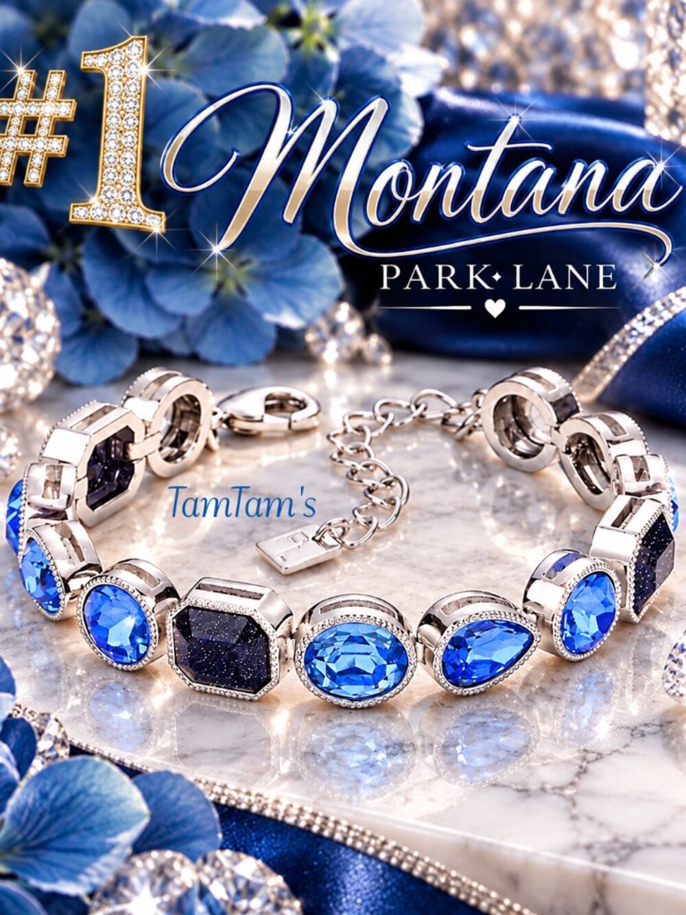 Park Lane Montana Blue Impression Tennis Bracelet